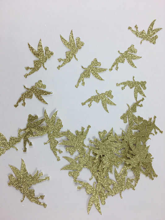 Tinkerbell Gold Fairy Confetti, Table Confetti, Birthday Confetti, Tinkerbell Party Decor, Tinkerbell Confetti - set of 25