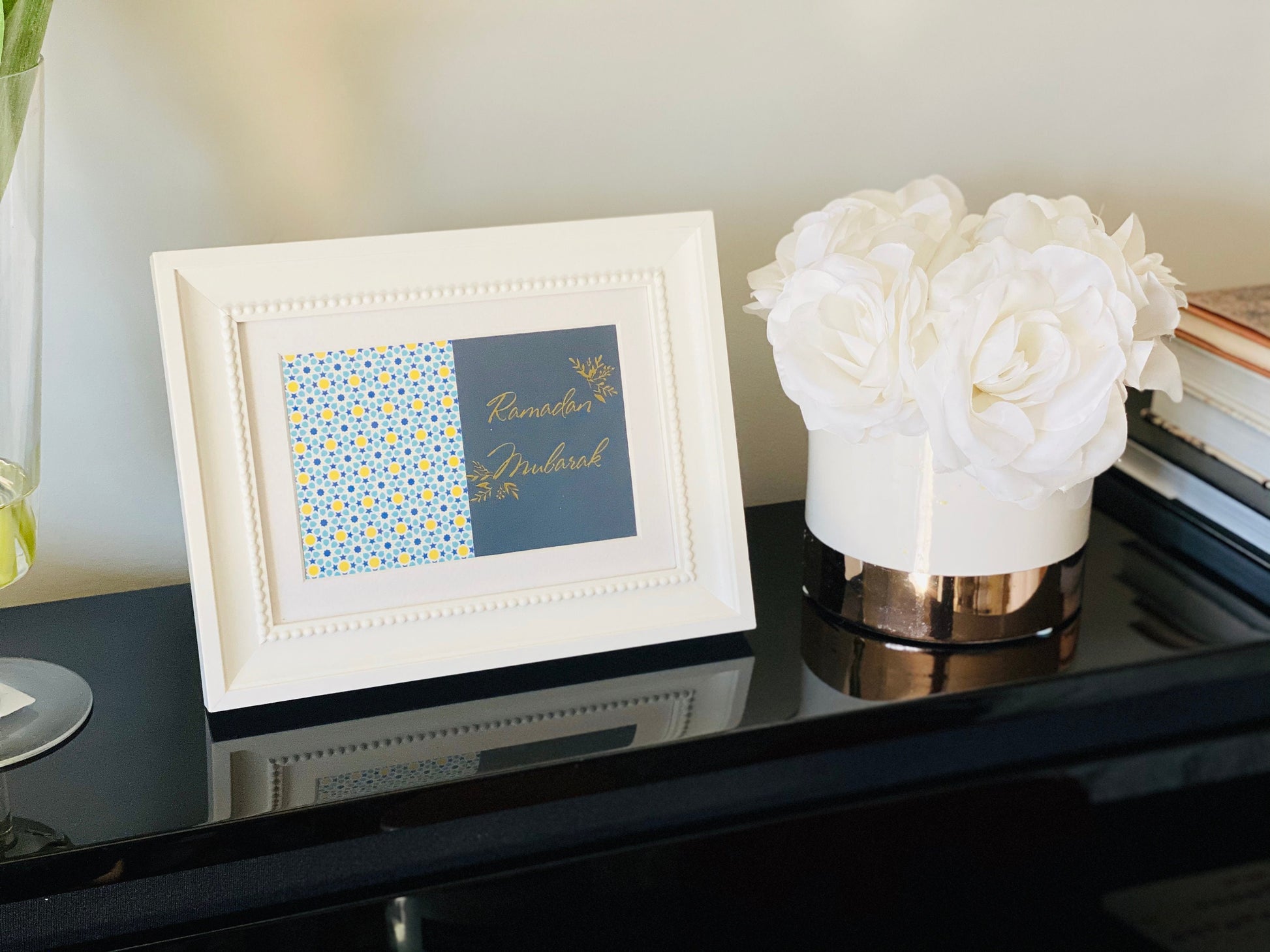 Gold Foil Ramadan MUBARAK Postcard, Ramadan Postcard, Ramadan Mubarak greeting