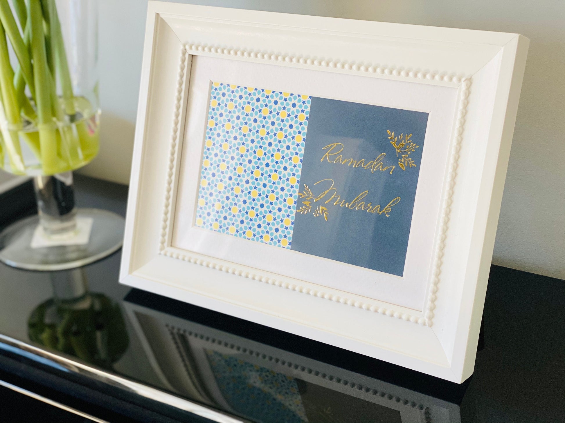 Gold Foil Ramadan MUBARAK Postcard, Ramadan Postcard, Ramadan Mubarak greeting