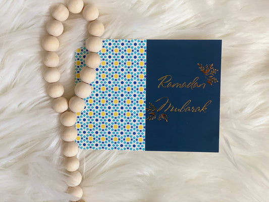 Gold Foil Ramadan MUBARAK Postcard, Ramadan Postcard, Ramadan Mubarak greeting