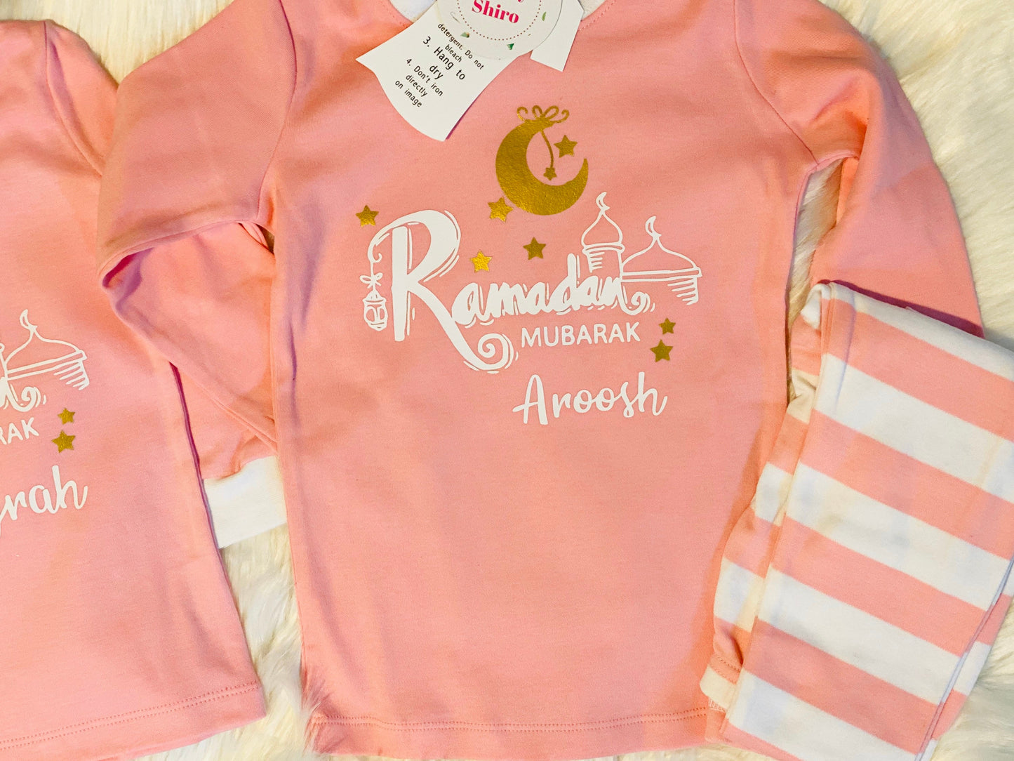 Personalized Ramadan mubarak kids pjs ramadan pj ramadan for kids SHORT SLEEVED ramadan/eid pajamas