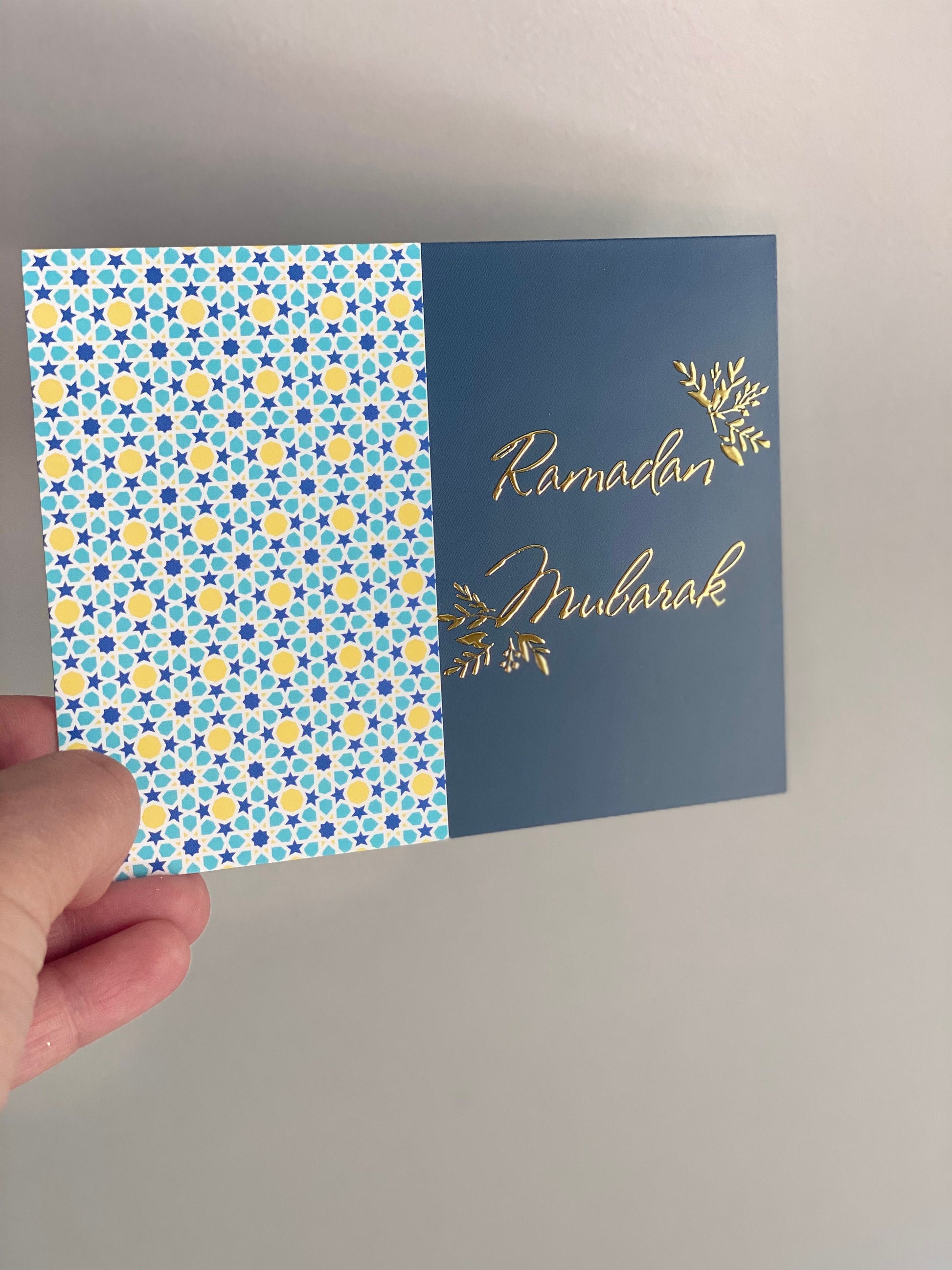 Gold Foil Ramadan MUBARAK Postcard, Ramadan Postcard, Ramadan Mubarak greeting
