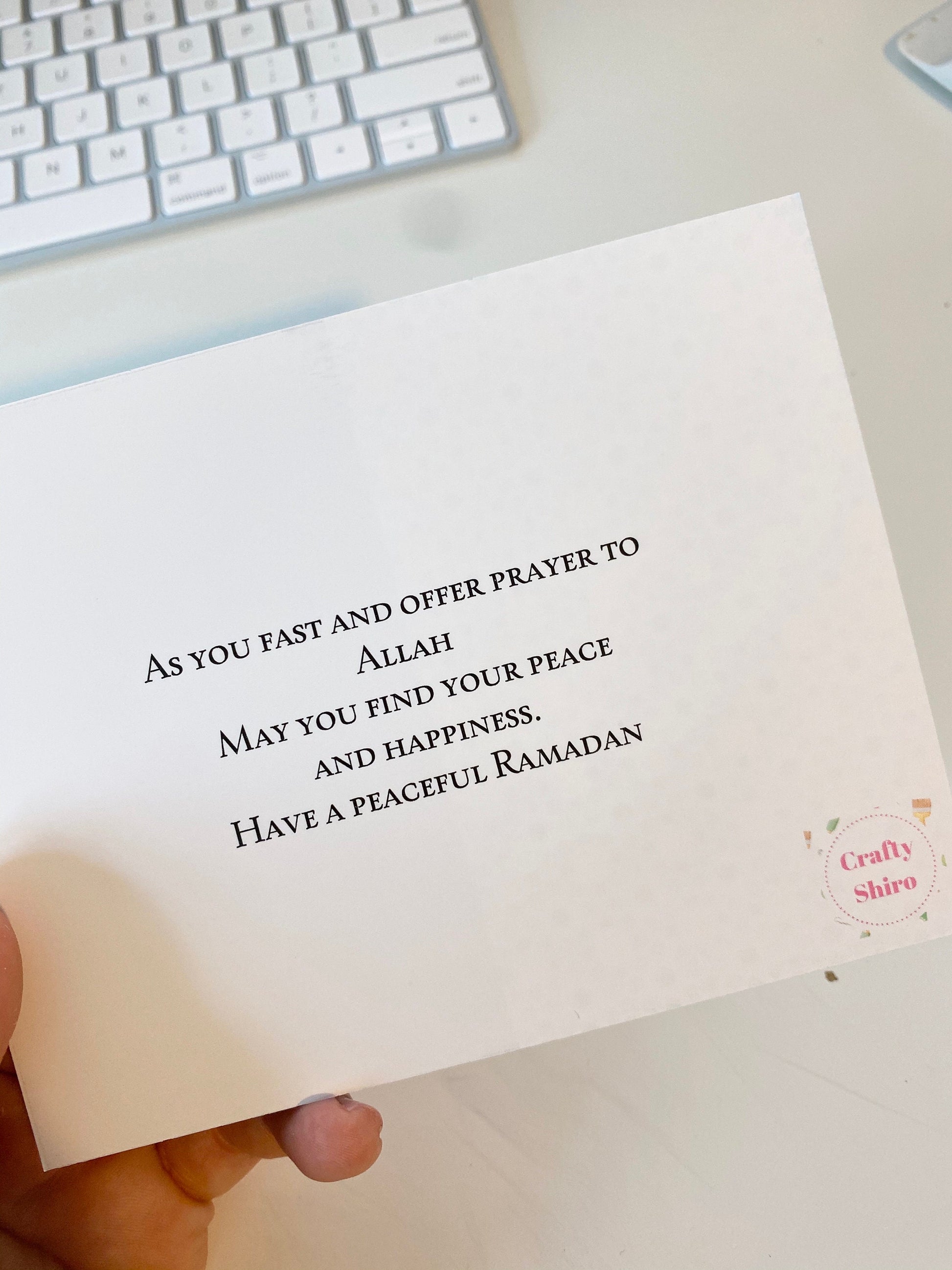 Gold Foil Ramadan MUBARAK Postcard, Ramadan Postcard, Ramadan Mubarak greeting