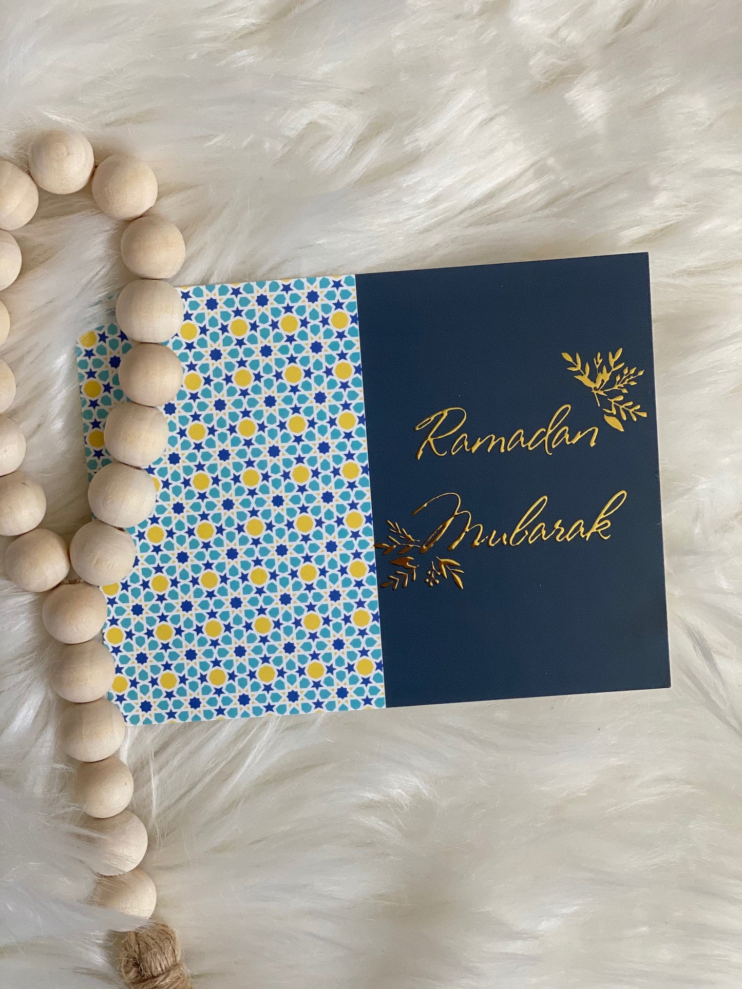 Gold Foil Ramadan MUBARAK Postcard, Ramadan Postcard, Ramadan Mubarak greeting