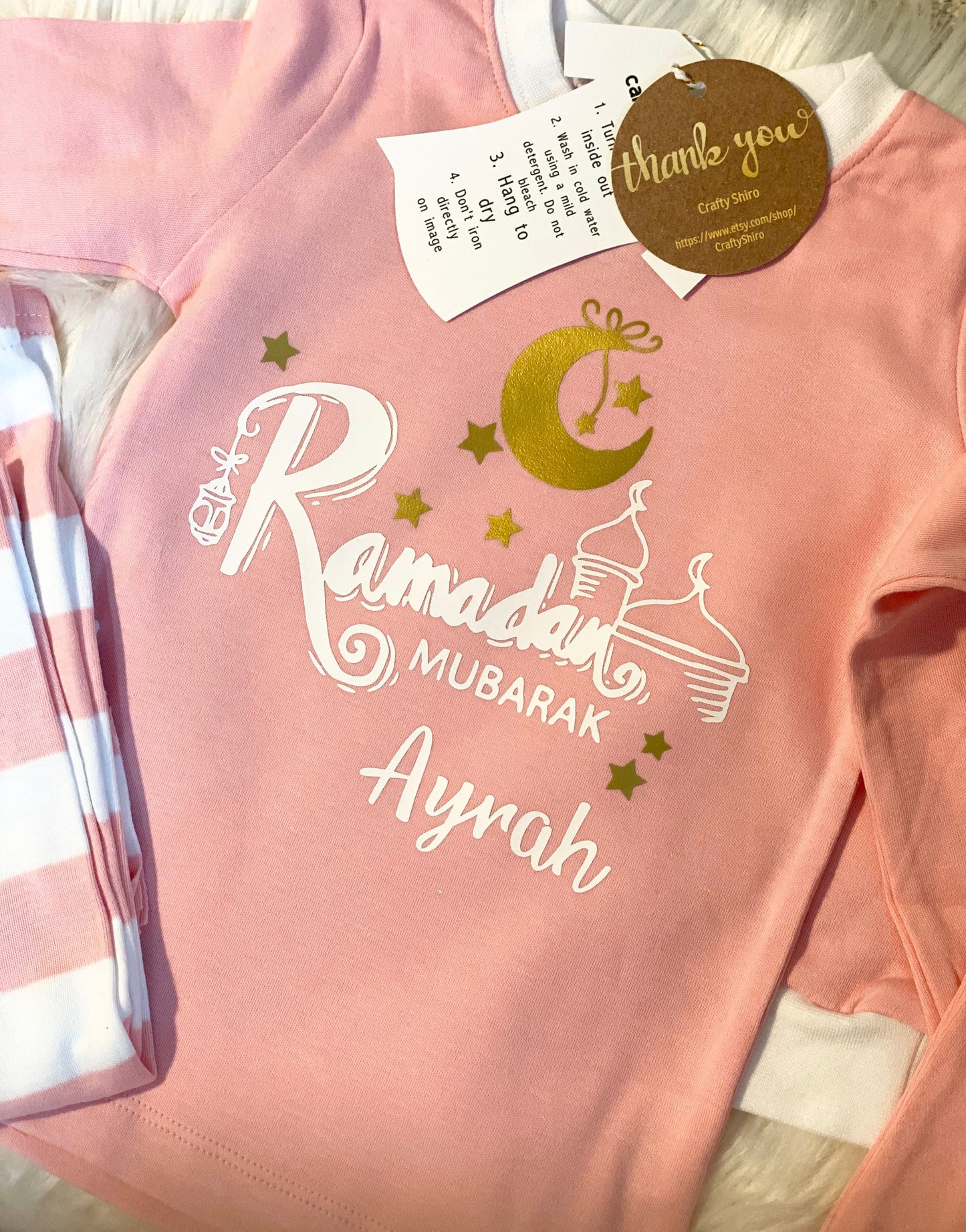 Personalized Ramadan mubarak kids pjs ramadan pj ramadan for kids SHORT SLEEVED ramadan/eid pajamas