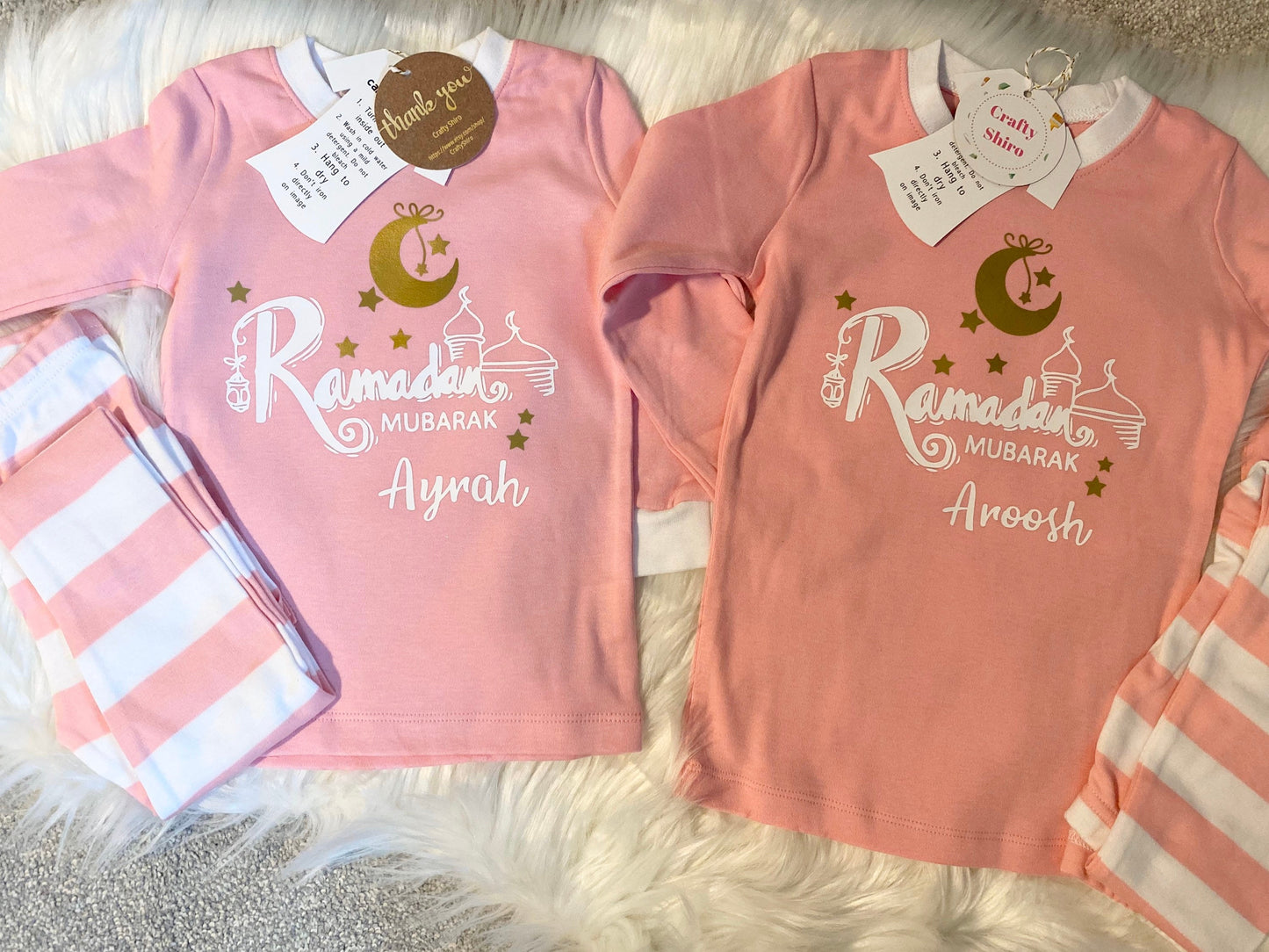 Personalized Ramadan mubarak kids pjs ramadan pj ramadan for kids SHORT SLEEVED ramadan/eid pajamas