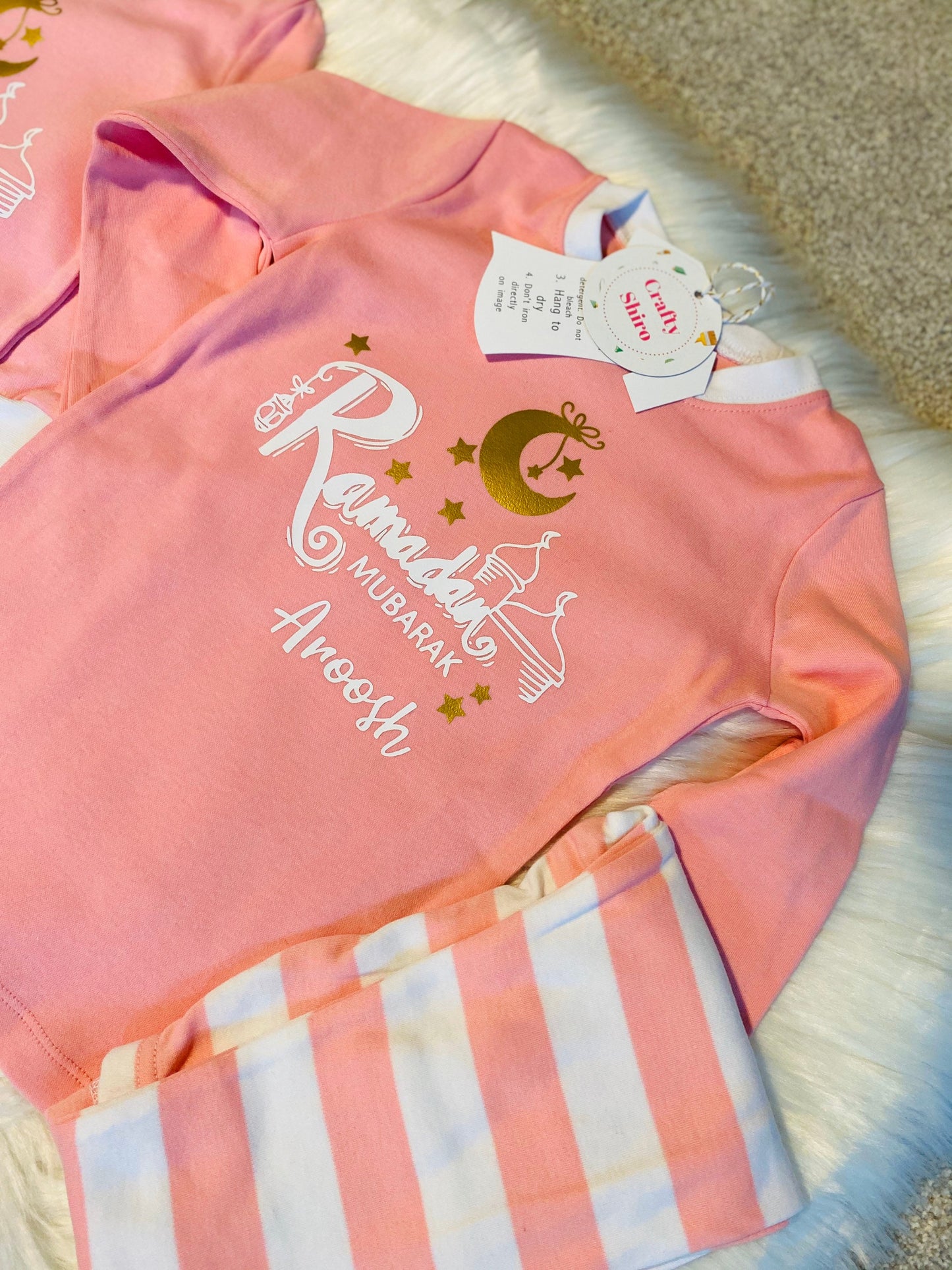 Personalized Ramadan mubarak kids pjs ramadan pj ramadan for kids SHORT SLEEVED ramadan/eid pajamas