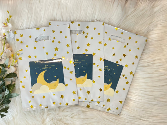 Eid Mubarak Goodie Bags Easy set of 8 Pack 10x7 Inches Eid favor bags