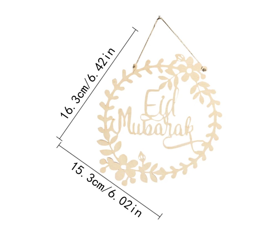 Eid mubarak wooden wall decor - Eid mubarak coloring activity for kids