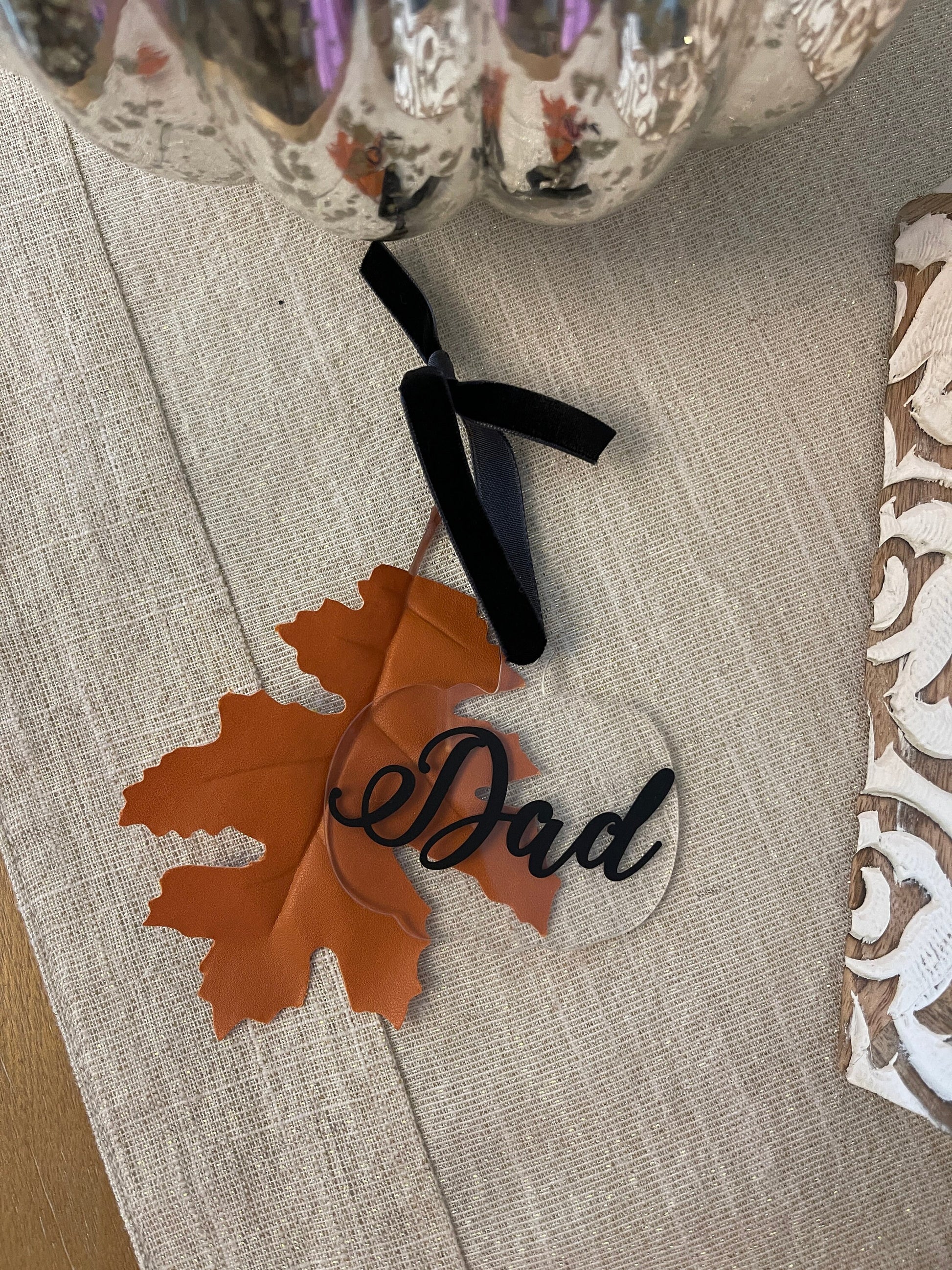 Thanksgiving Pumpkin acrylic ornament, personalized thanksgiving ornament, pumpkin fall decor, thanksgiving table decor