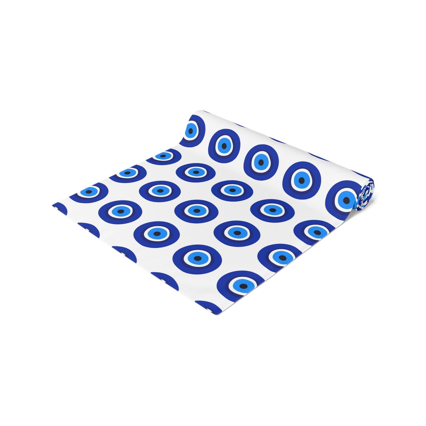 Evil Eye Table Runner, Nazar table runner, royal blue and white home decor, arabic decor, islamic decor