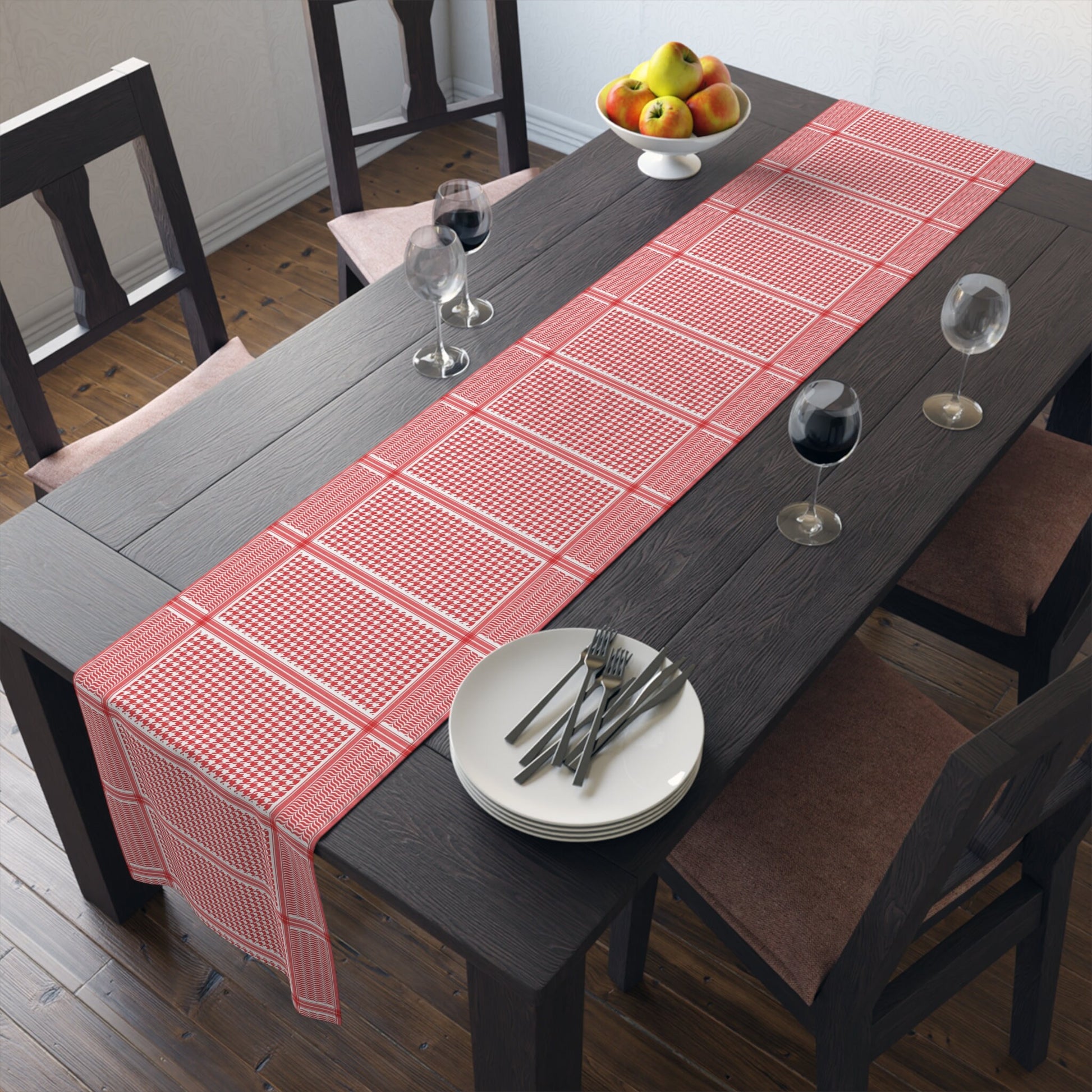 Palestinian printed Kufyah table runner (Cotton, Poly) dinning table decor, Palestine decor table runner, PRINTED
