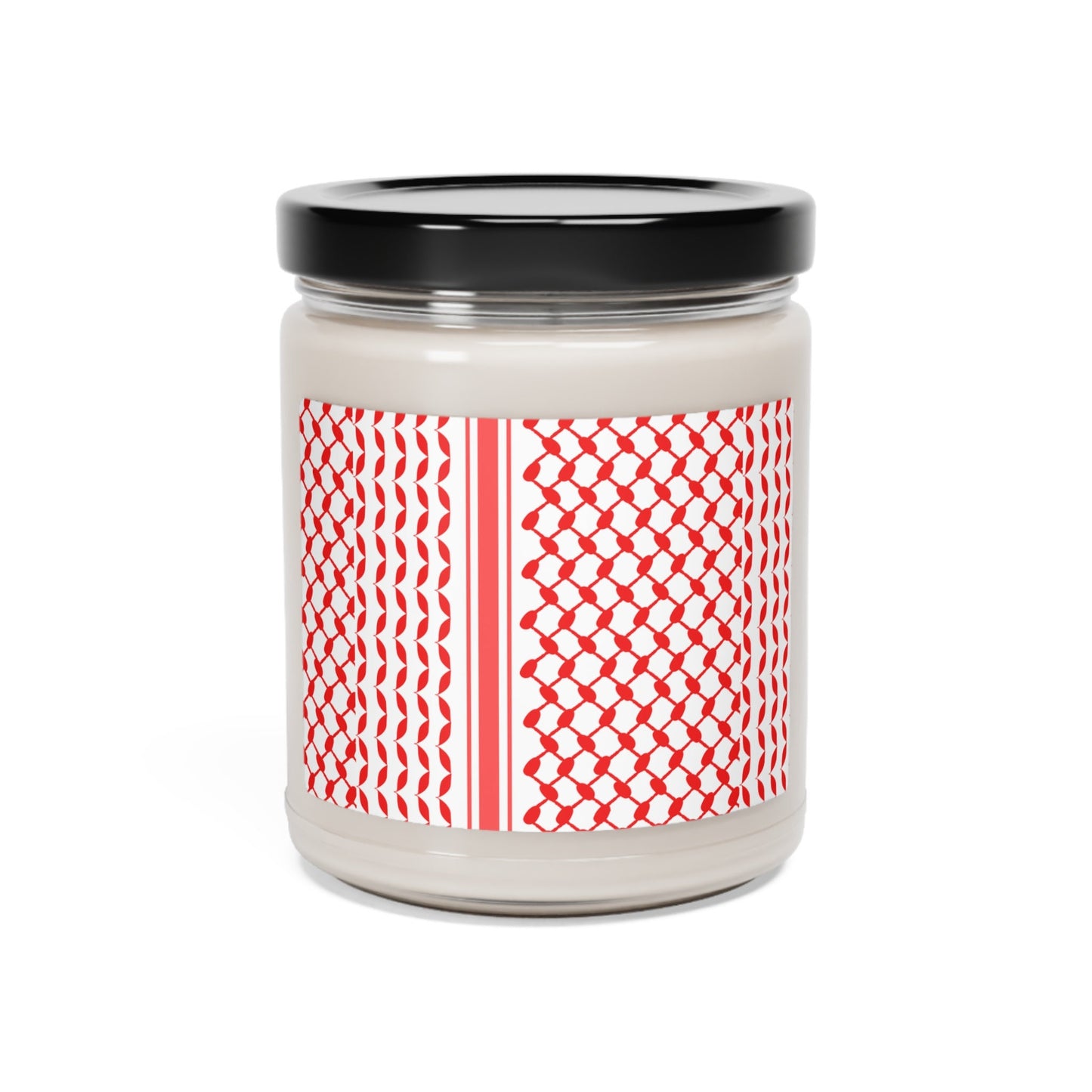 Palestinian Scarf Candle - Keffiyeh Patterned Candle, Unique Gift, Cultural Home Decor, Handcrafted and Stylish