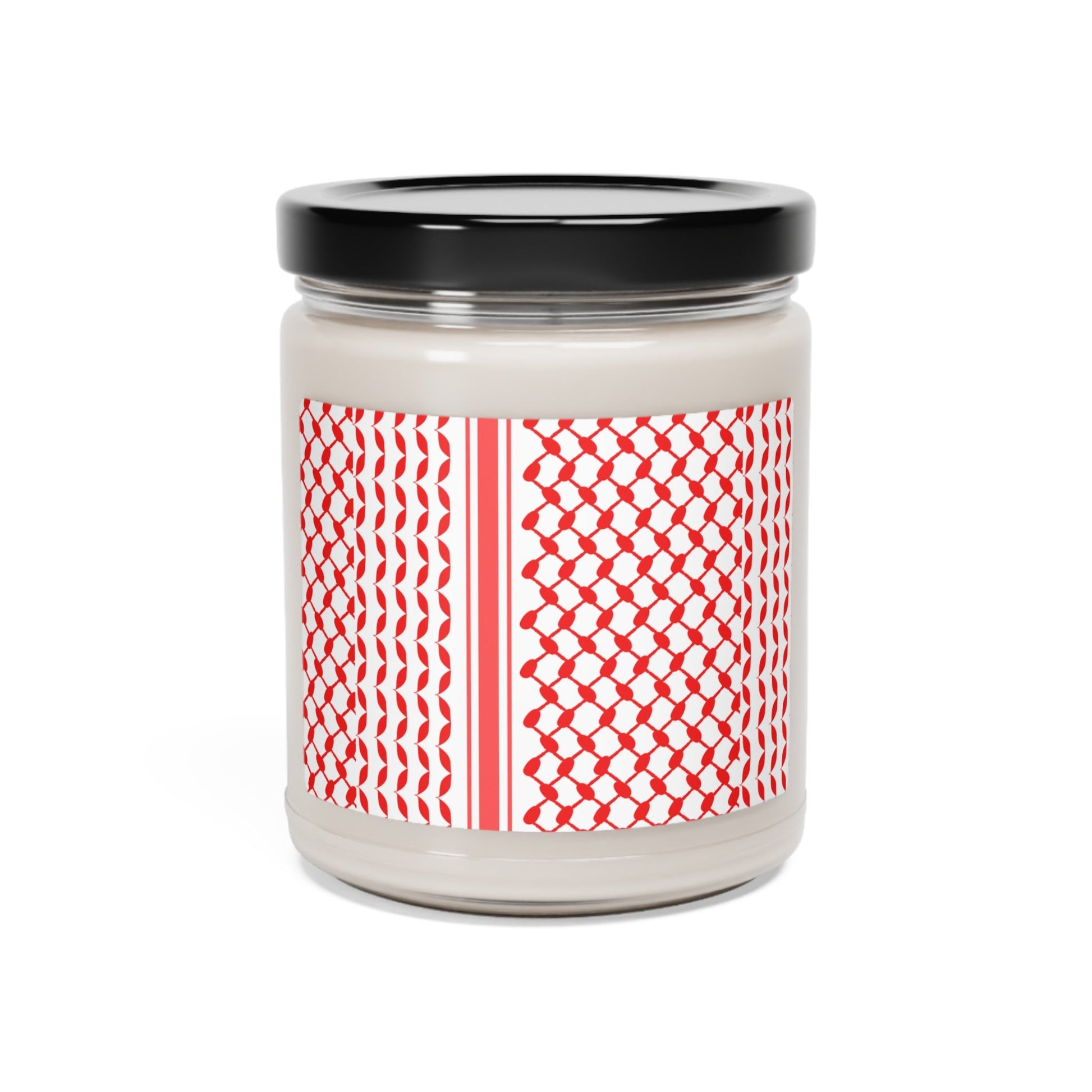 Palestinian Scarf Candle - Keffiyeh Patterned Candle, Unique Gift, Cultural Home Decor, Handcrafted and Stylish