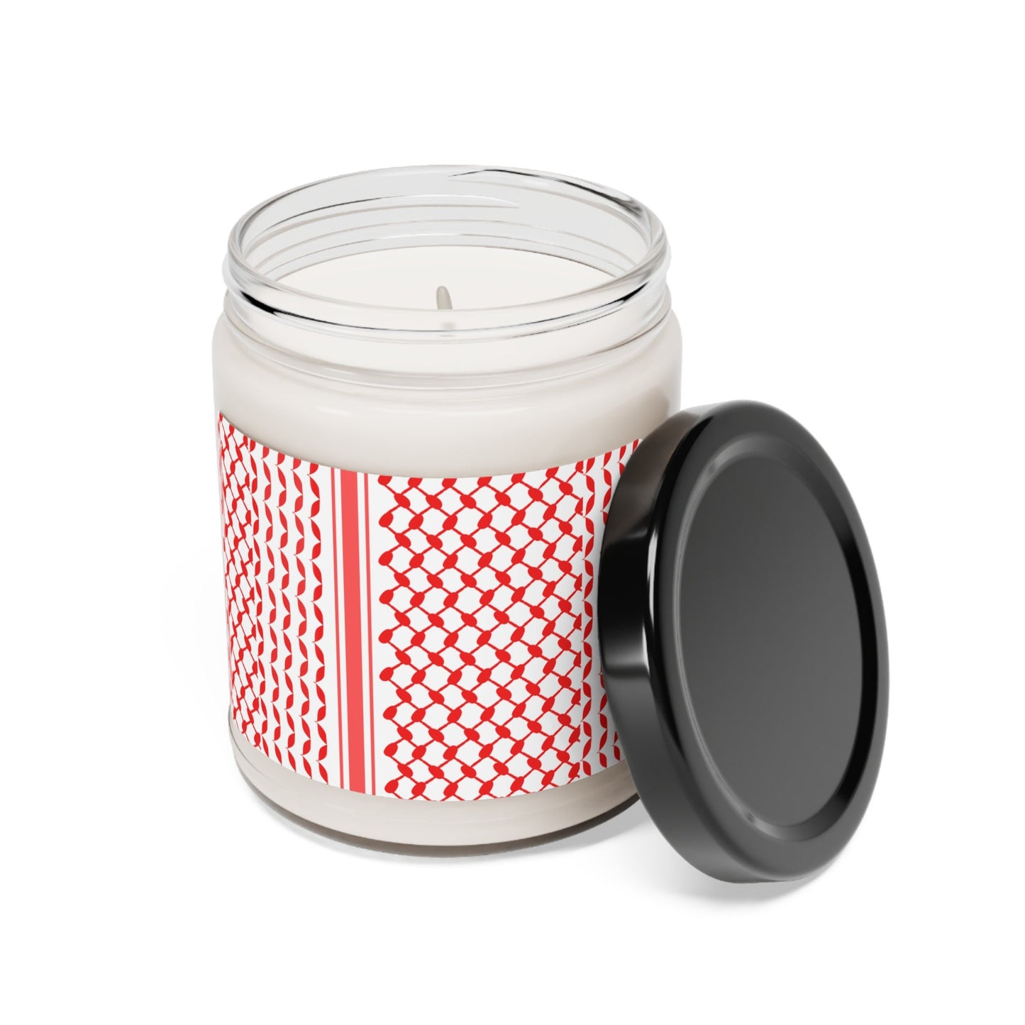 Palestinian Scarf Candle - Keffiyeh Patterned Candle, Unique Gift, Cultural Home Decor, Handcrafted and Stylish