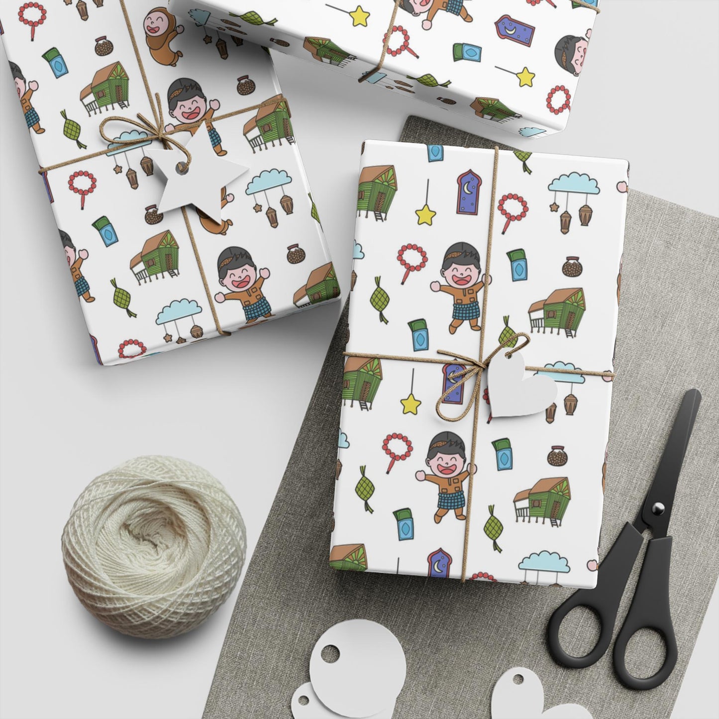 Gift Wrapping Paper, Ramadan and Eid Gift Wrap Paper, Islamic Holiday Present Decoration, Muslim Festive Gift Packaging, Holiday Gifting