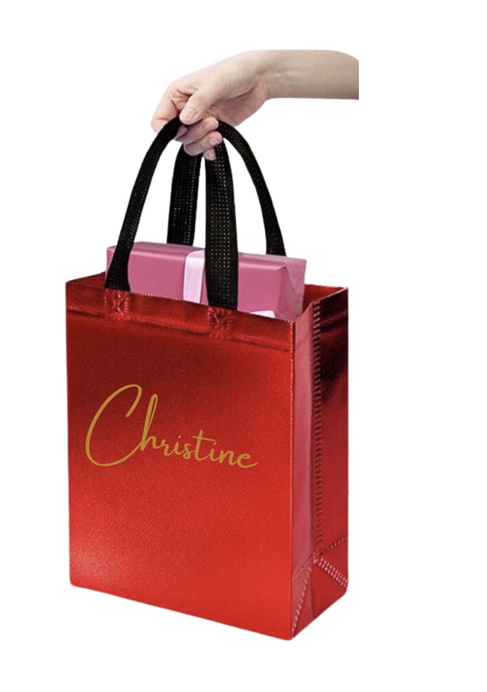 Personalized Christmas Gift Bags, Red Gift Bags, Xmas Gift Bags, Christmas Party Bags, Christmas bags, Custom Christmas Gift, Christmas Eve