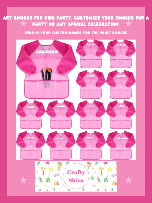 Personalized smocks for kids paint party favors paint party smocks, Personalised kids painting apron