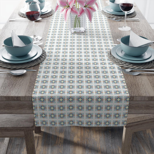 Moroccan Art Table Runner, Boho Home Decor, Cotton Fabric, Moroccan Design, Tribal Runner, Kitchen Table Decor